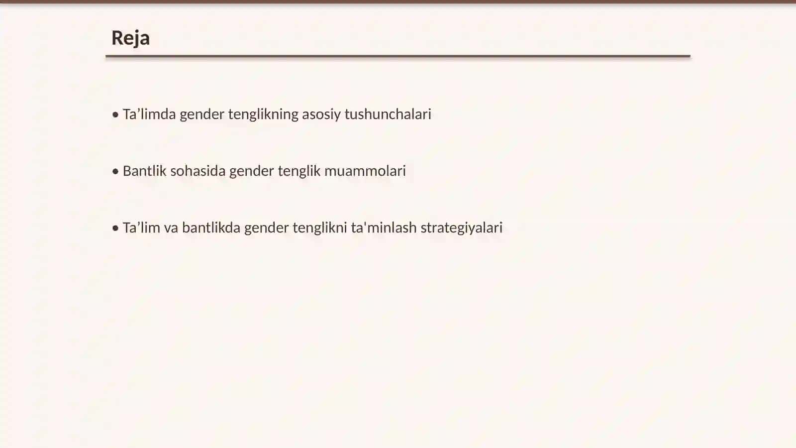 Taʼlim va bantlik soxasida gender tenglik 2