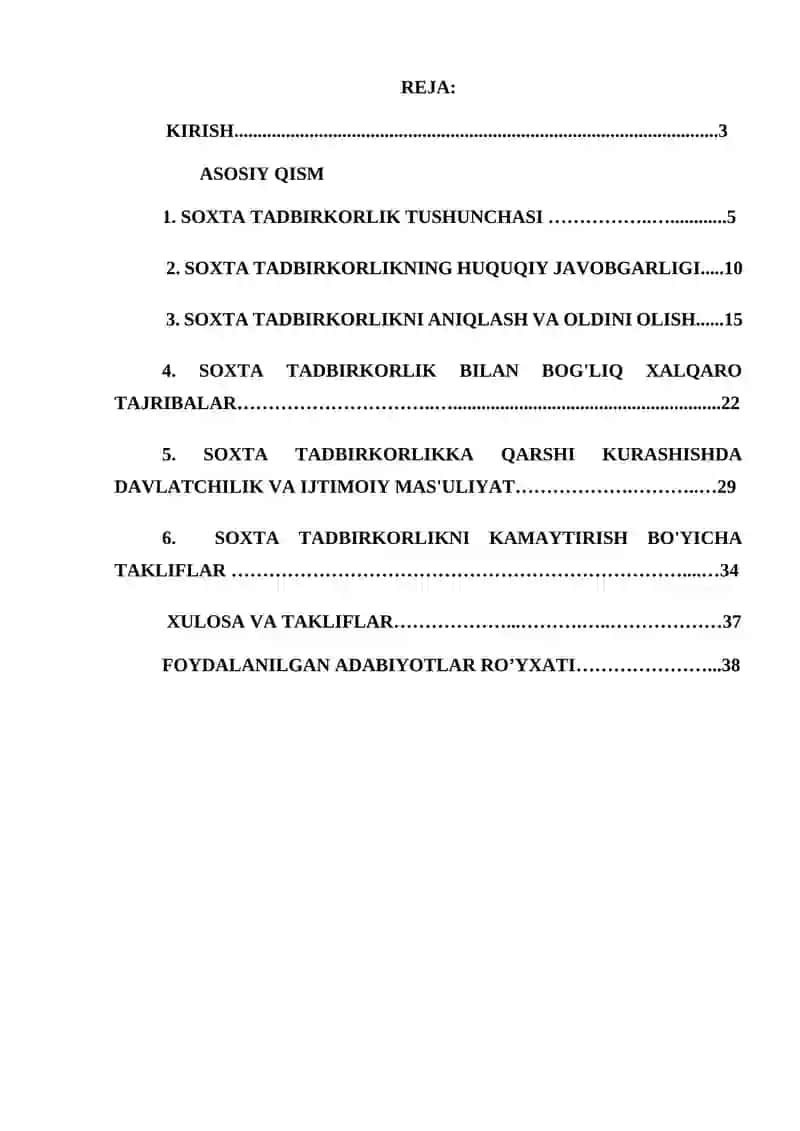 Soxta tadbirkorlik uchun javobgarlik 2