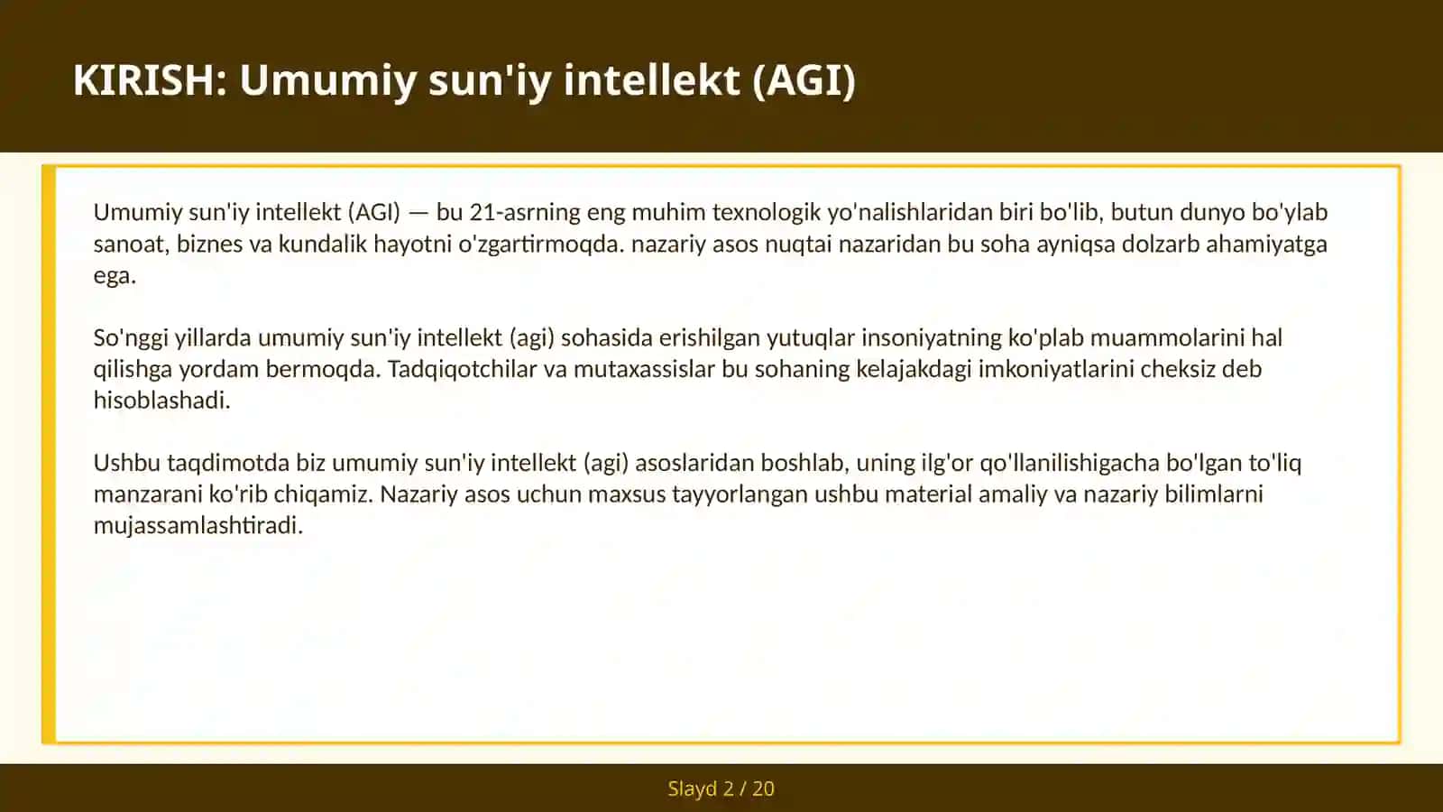 UMUMIY SUN'IY INTELLEKT (AGI) 2