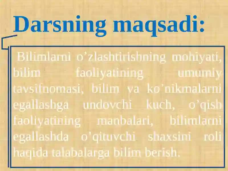 Ta’limni va bilimlarni o’zlashtirishni boshqarish psixologiyasi 2