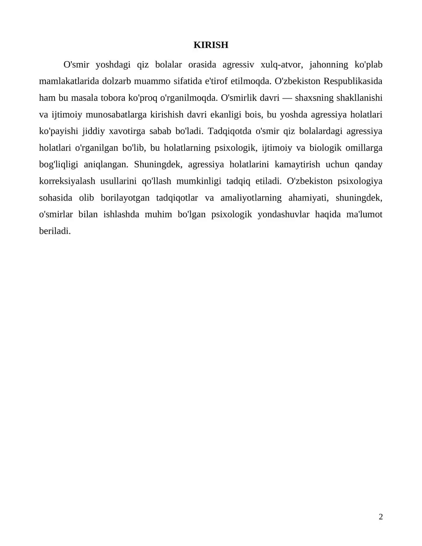 Ôsmir qiz bolalarda agressiya holatini korreksiyalash metodlari 2