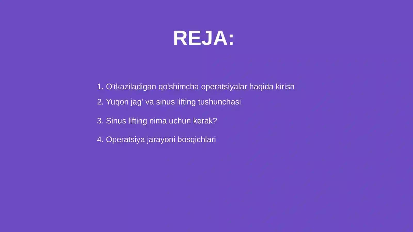 Dental implantatsiyada yuqori jag'da o'tkaziladigan qo'shimcha operatsiyalar (sinus lifting) 2