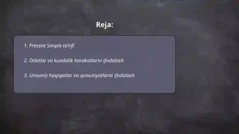 Present Simple taʼrifi 2