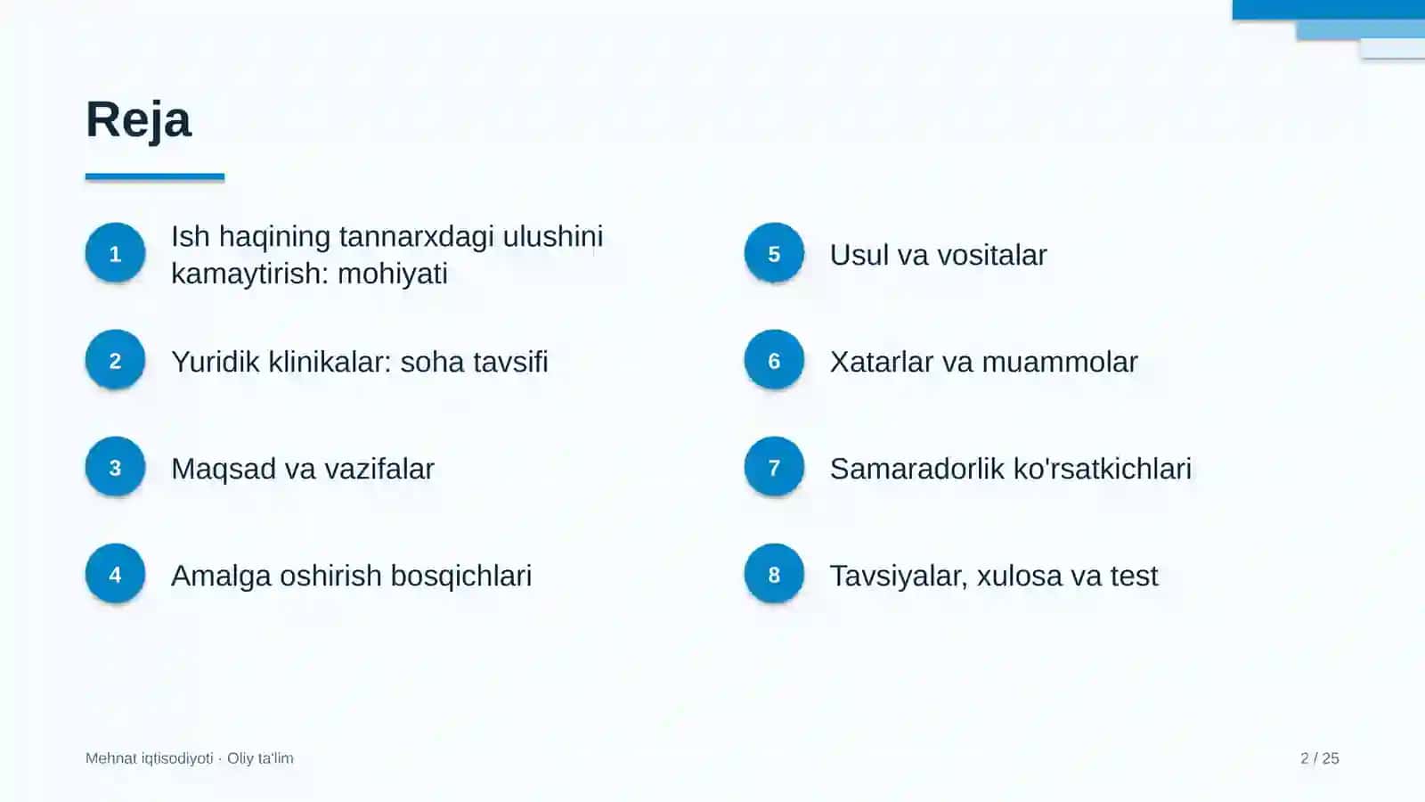 yuridik klinikalarda ish haqi xarajatlarining mahsulot tannarxidagi ulushini kamaytirish 3580 2