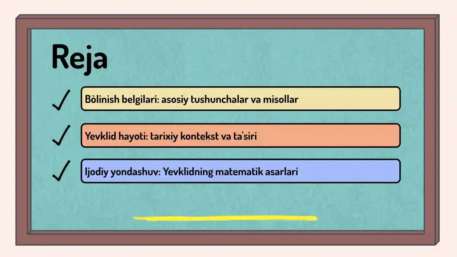 Bòlinish   belgilari.   Yevklid hayoti va ijodi 2