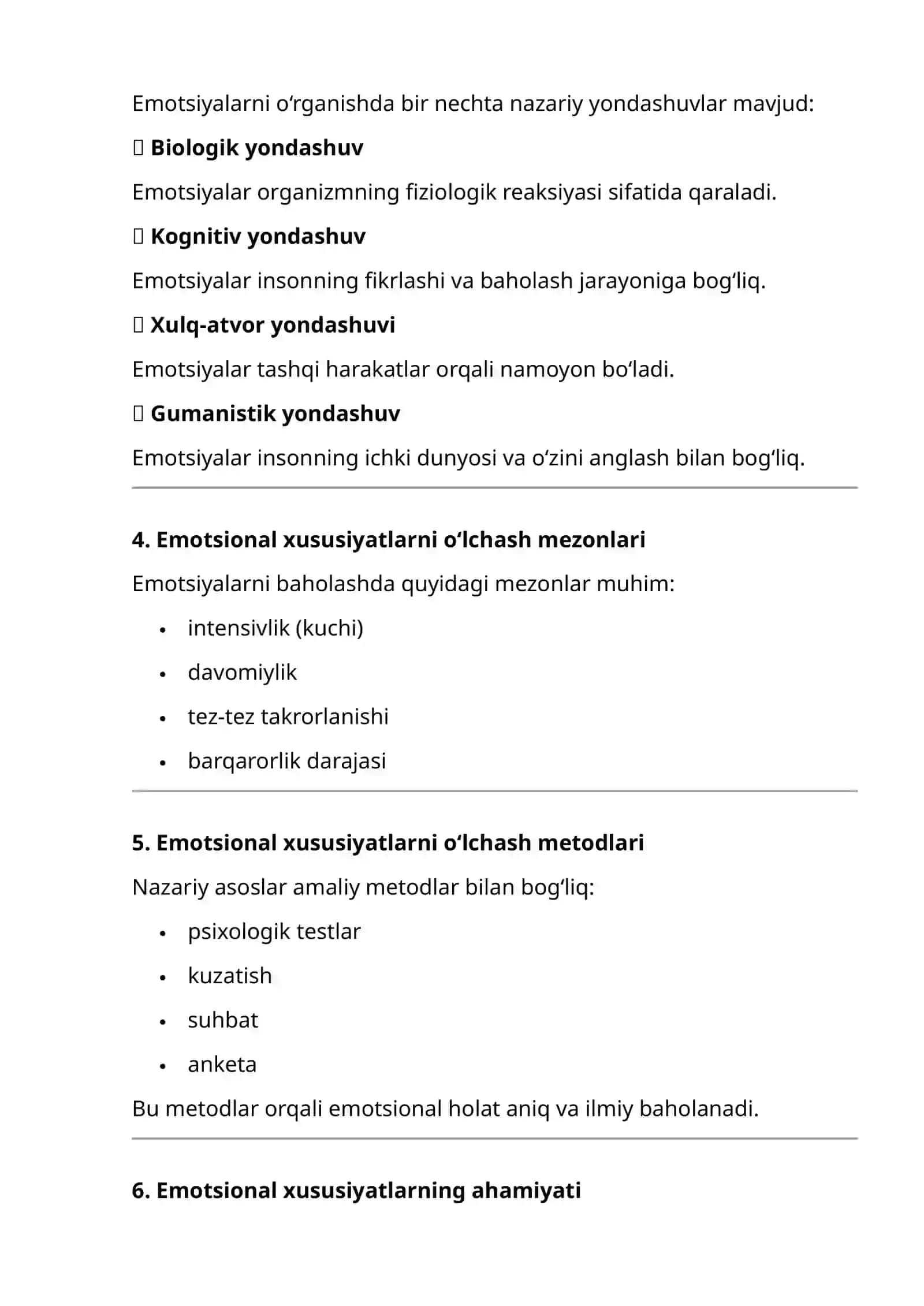 Emotsional xususiyatlarni o‘lchashning nazariy asoslari 2