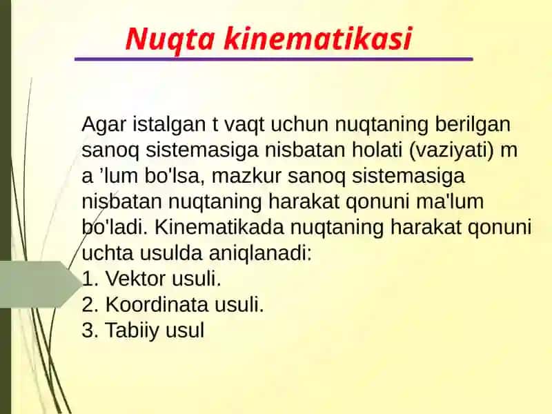 Nuqtakinematikasi 2