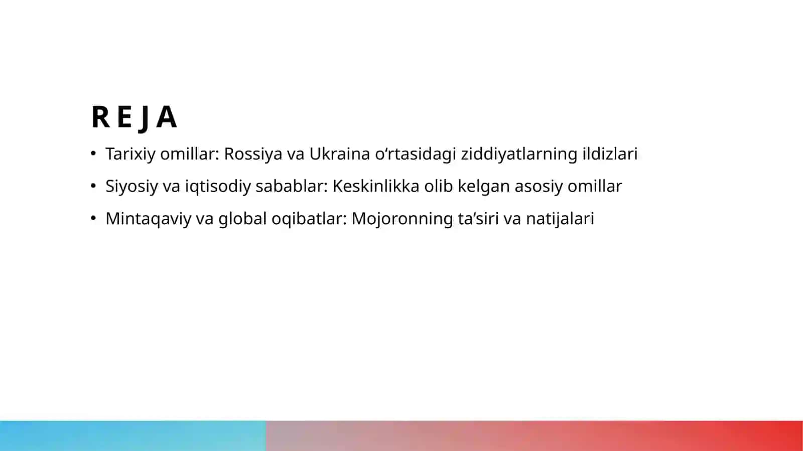 Rossiya va Ukraina munosabatlarining keskinlashuvi sabablari va oqibatlari 2