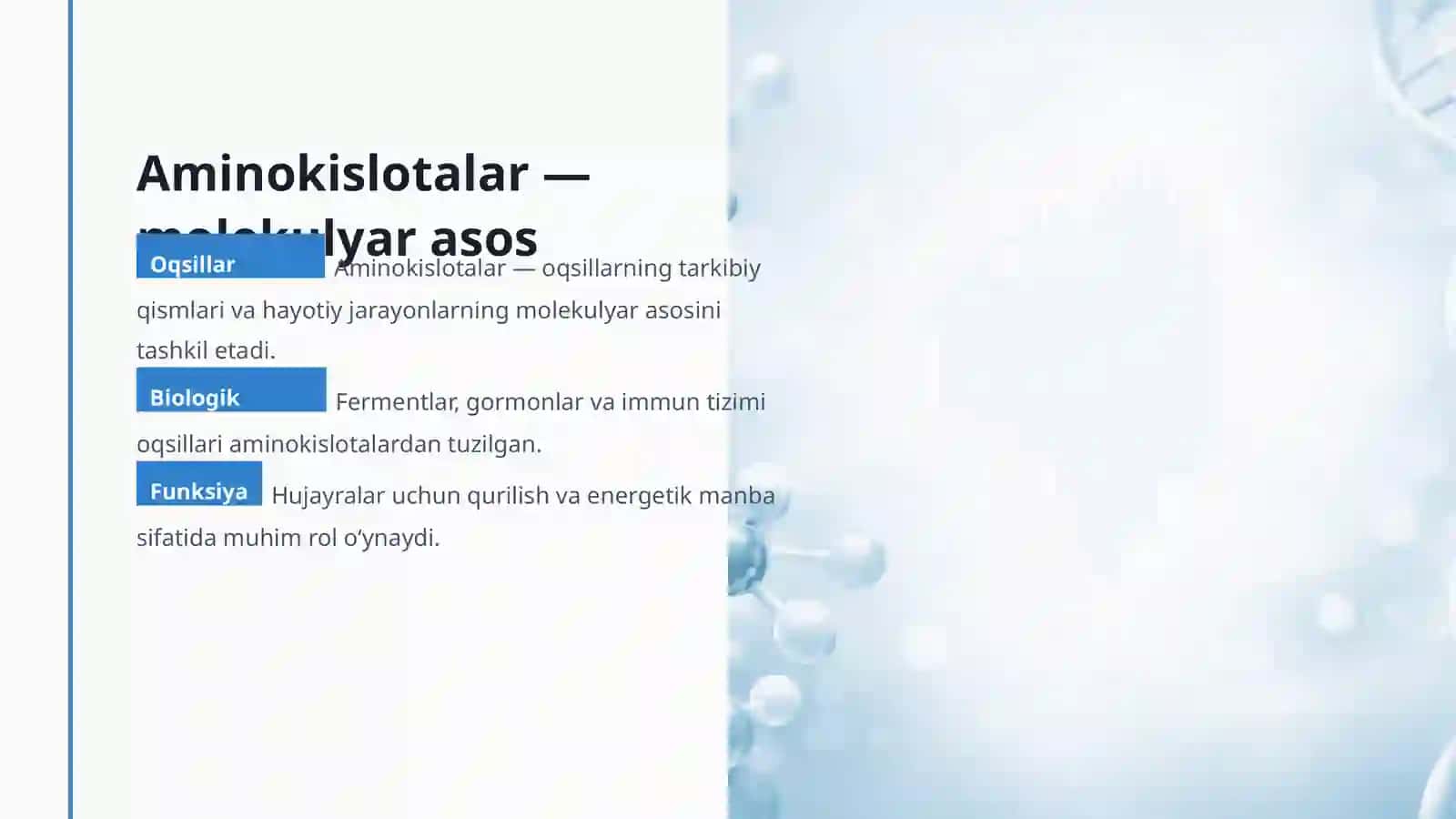 Aminokislotalarning tuzilishi, nomenklaturasi va tibbiyotdagi ahamiyati 2