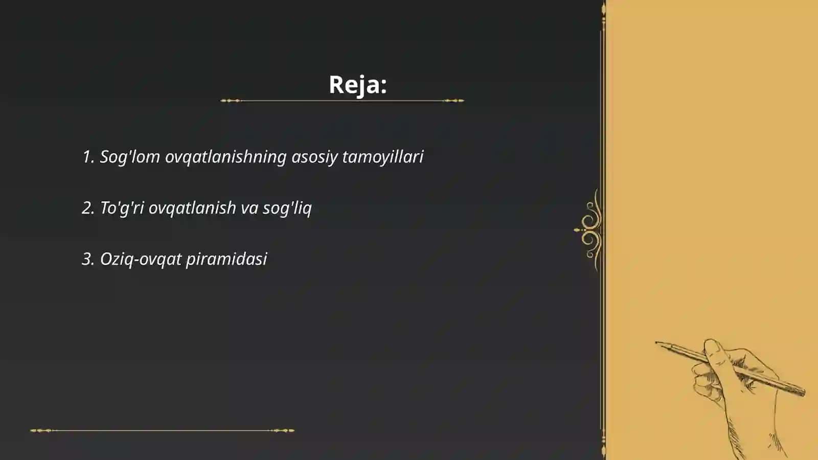 Toʻgʻri va sogʻlom ovqatlanish 2