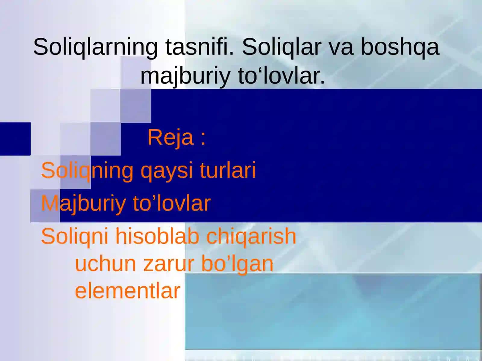 Soliqlarning tasnifi 2