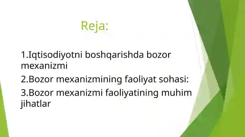 Iqtisodiyotni boshqarishning bozor mexanizmi, uning faoliyat sohasi 2 2