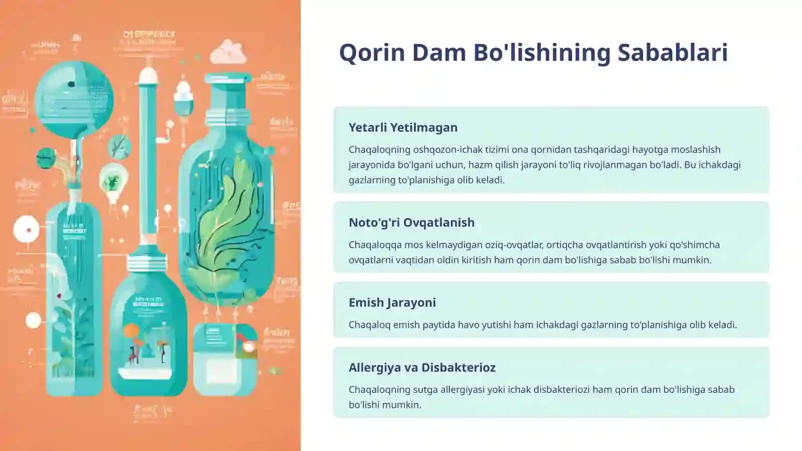 Chaqaloqlarda qorin dam bo'lishi 2
