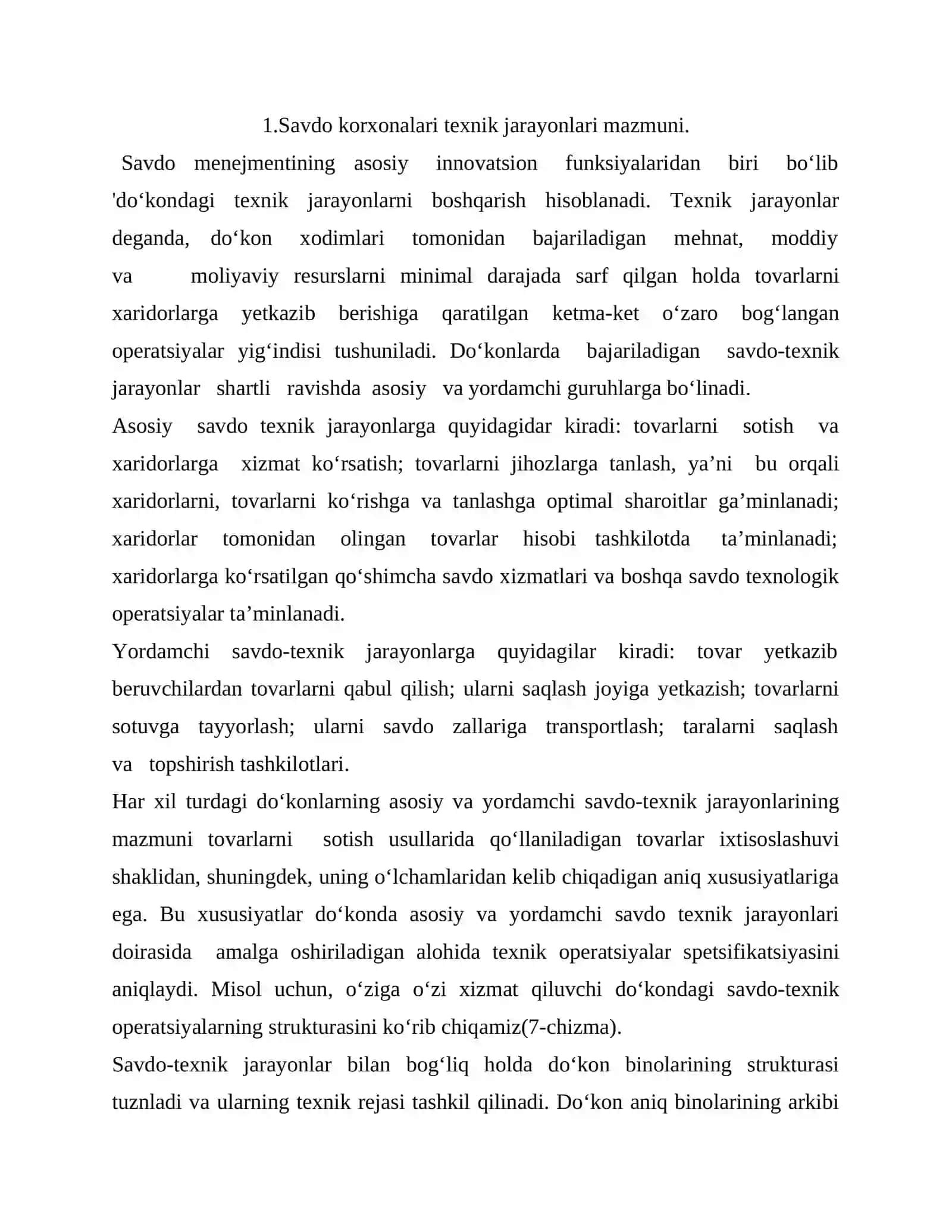 Savdo korxonalari texnik jarayonlarini boshqarish 2