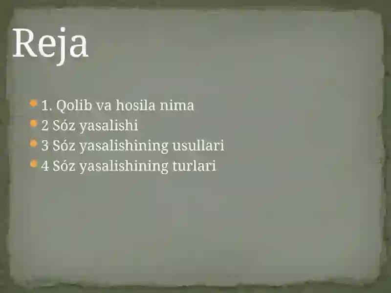 Qolib va hosila munosabati 2