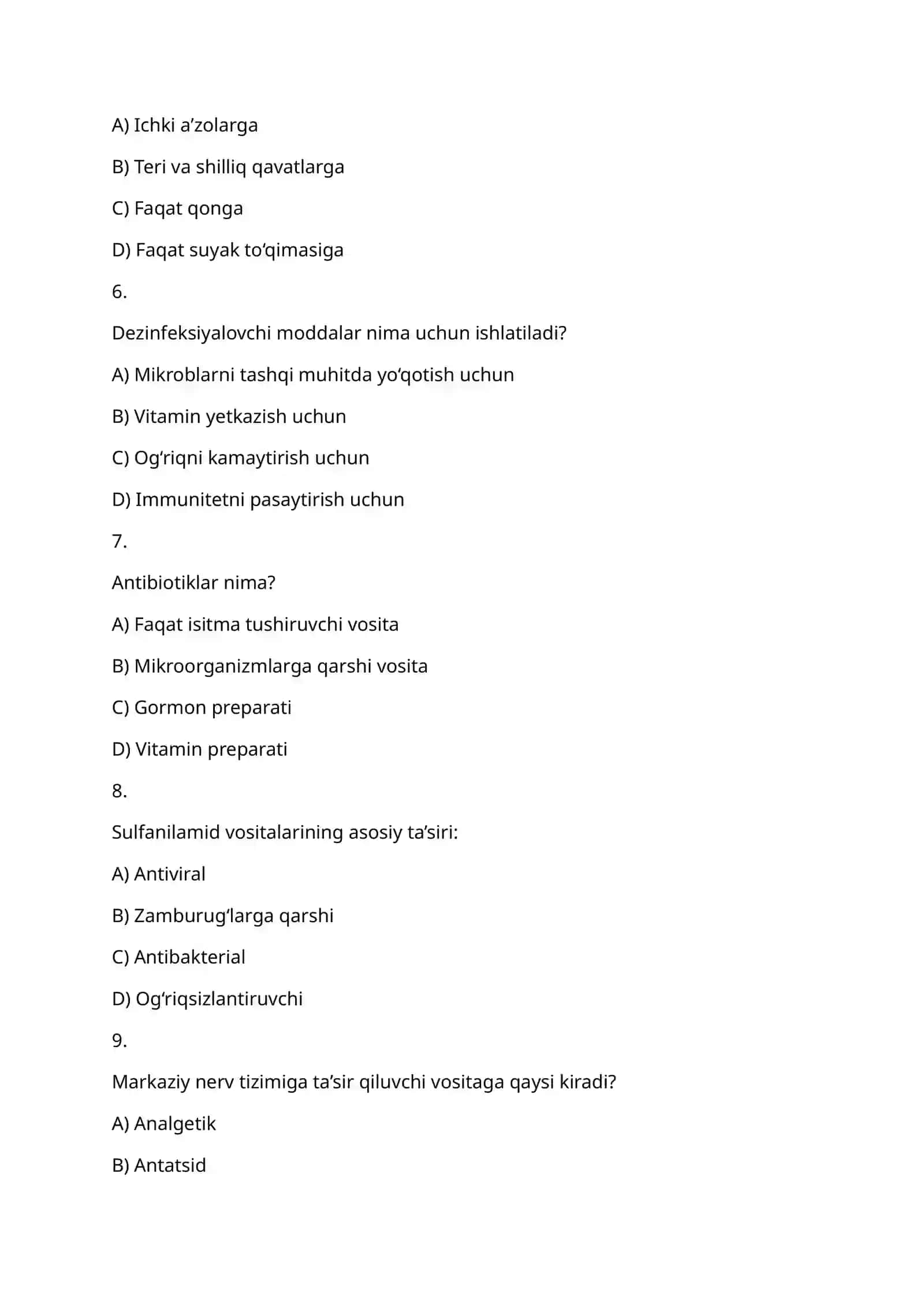 Farmakologiya nimani o‘rganadi? 2
