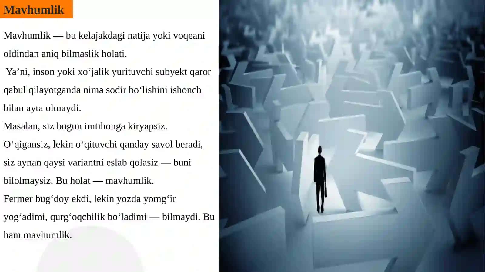 Mavhumlik va tavakkalchilik 2
