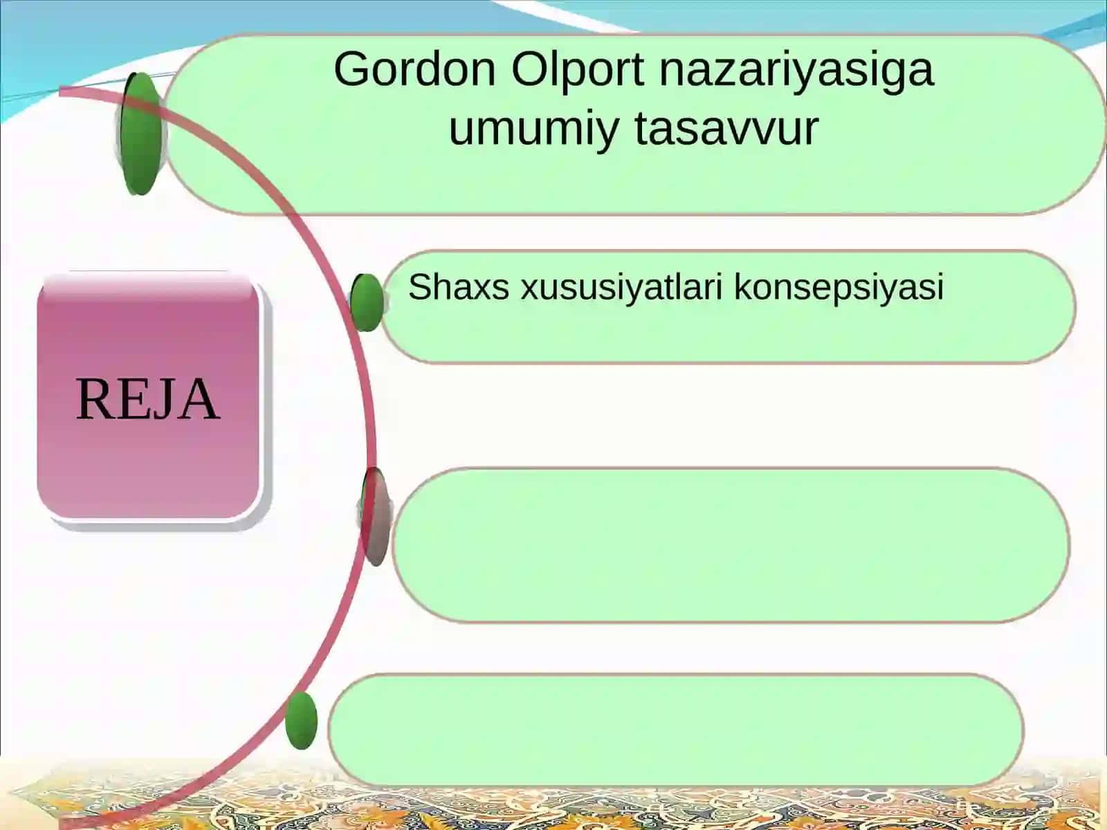 GORDON OLPORT: SHAXS DISPAZITSION NAZARIYASI 2