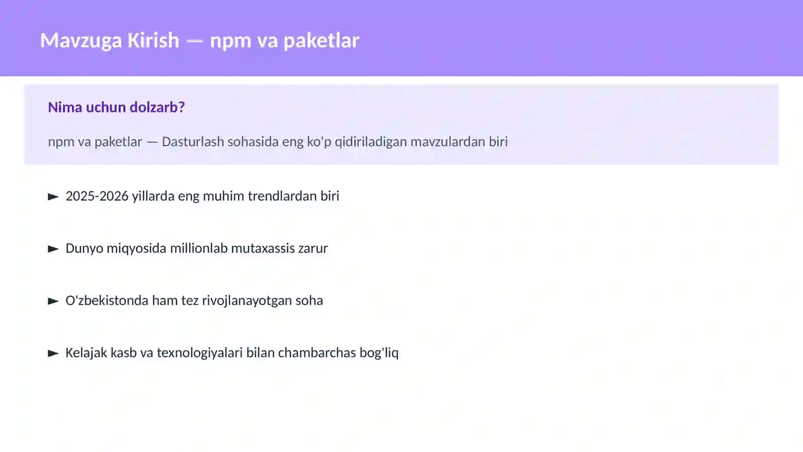 npm va paketlar 2