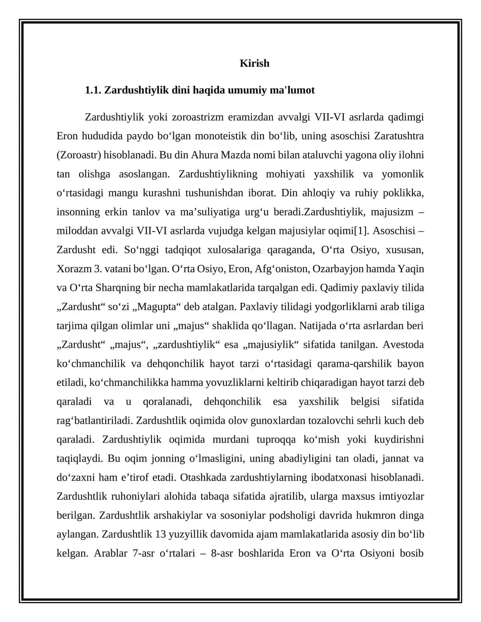 Zardushtiylikning teologik tizimi va diniy marosimlar 2