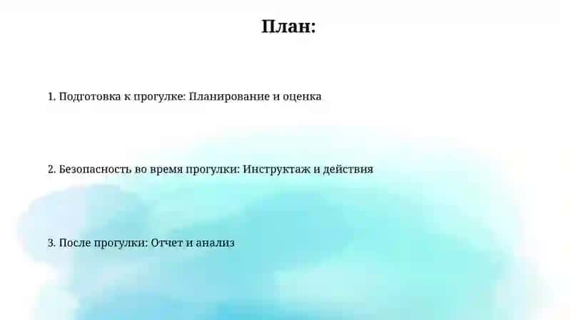 Порядок планирования прогулки 2