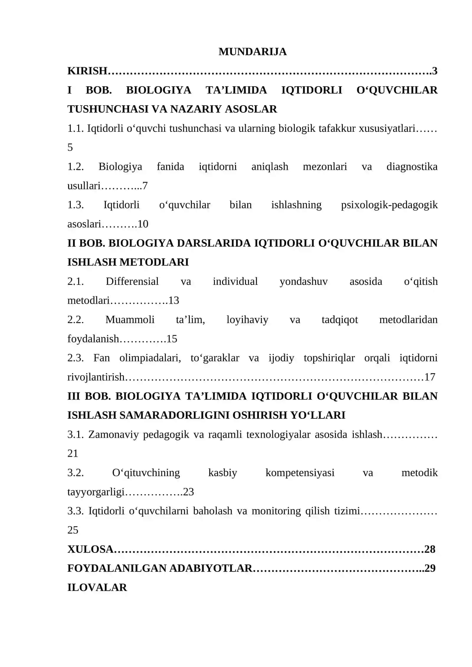 BIOLOGIYA TA’LIMIDA IQTIDORLI O‘QUVCHILAR BILAN ISHLASH METODLARI 2