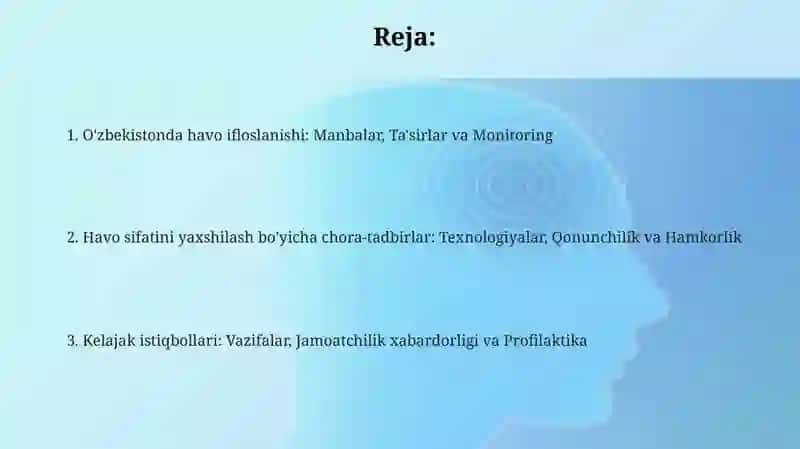 O'zbekistonda havo ifloslanishi: Manbalar, Ta'sirlar va Monitoring 2