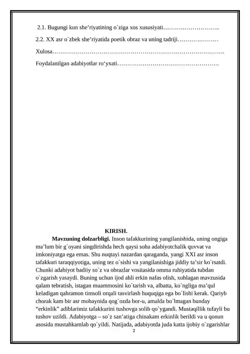 Adabiyotning adabiy –estetik tabiati 2