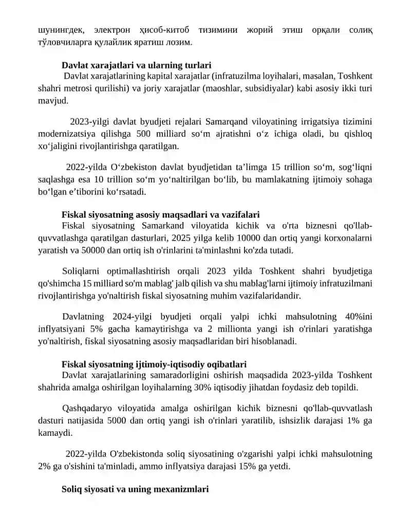 Moliyaviy siyosat Davlatning Moliyaviy munosabatlar sohasidagi Mustaqil faoliyati 2