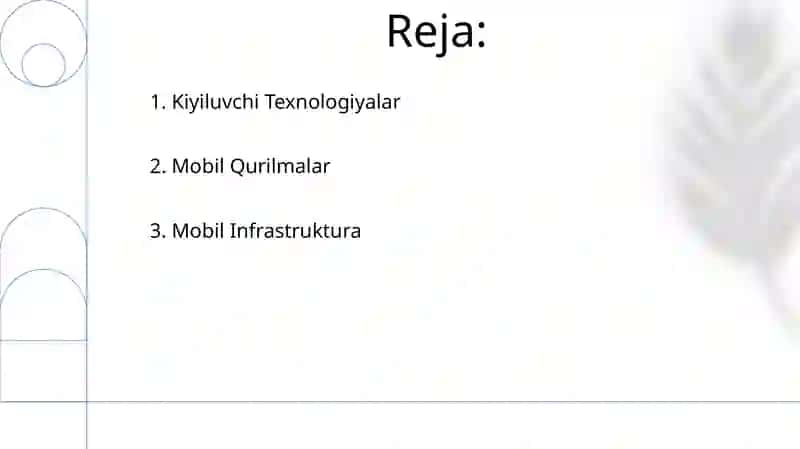Mobil Texnologiyalarning texnik ta'minoti turlari 2