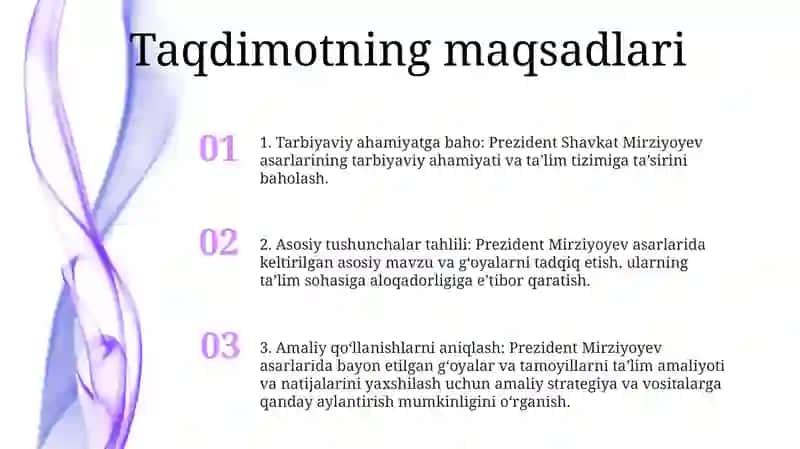 Prezident Sh.M.Mirziyoyey Asarlarining Ta'Limiy-Tarbiyaviy Ahamiyati 2