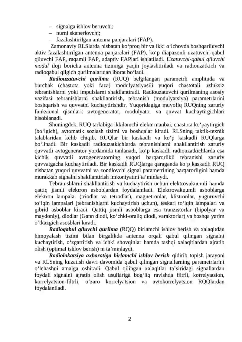 Radiolokatsiya Tizimi 2