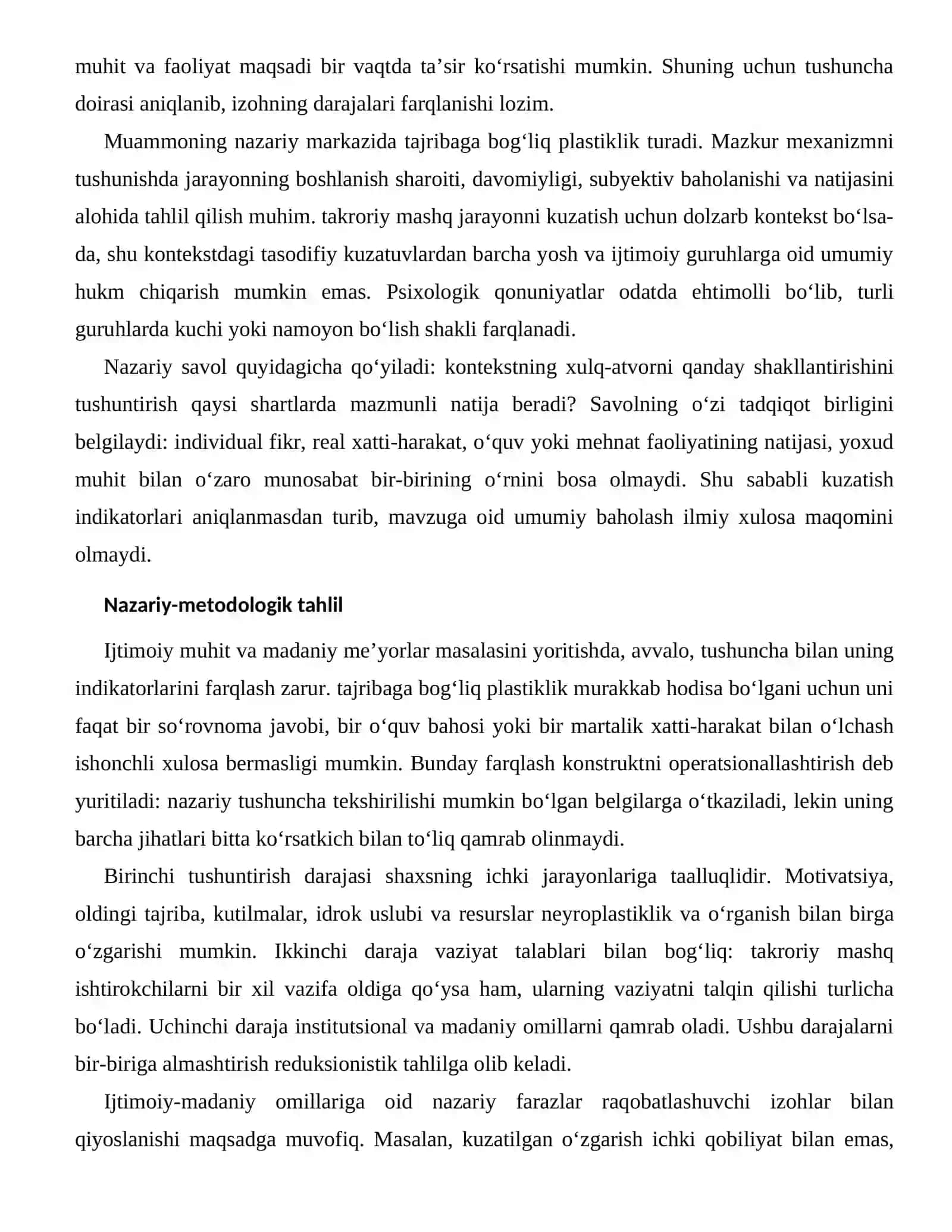 NEYROPLASTIKLIK VA O‘RGANISHNING IJTIMOIY-MADANIY OMILLARI 2