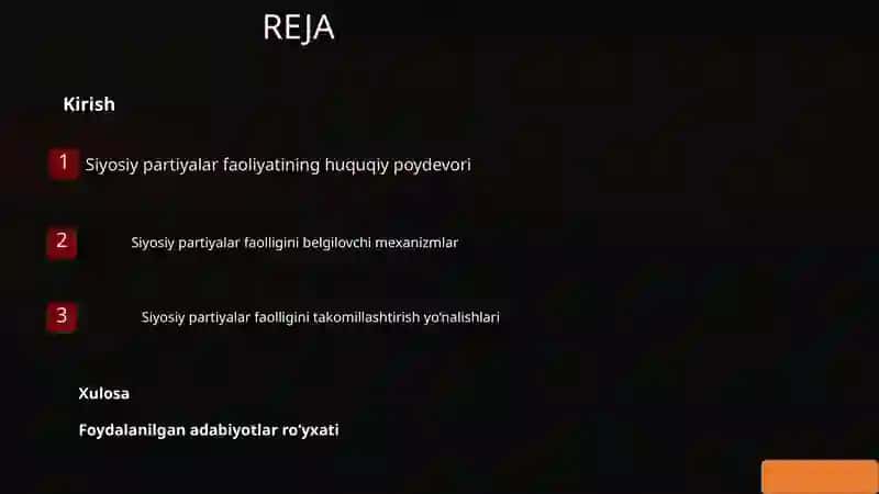 Siyosiy partiyalar faoliyatini takomillashtirish 2