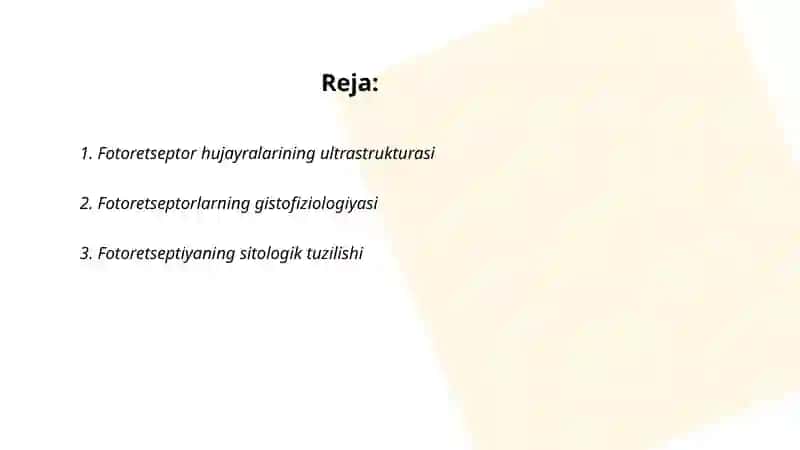 Fotoretseptor hujayralarining ultrasutrukturasi va giistofiziologiyasi 2