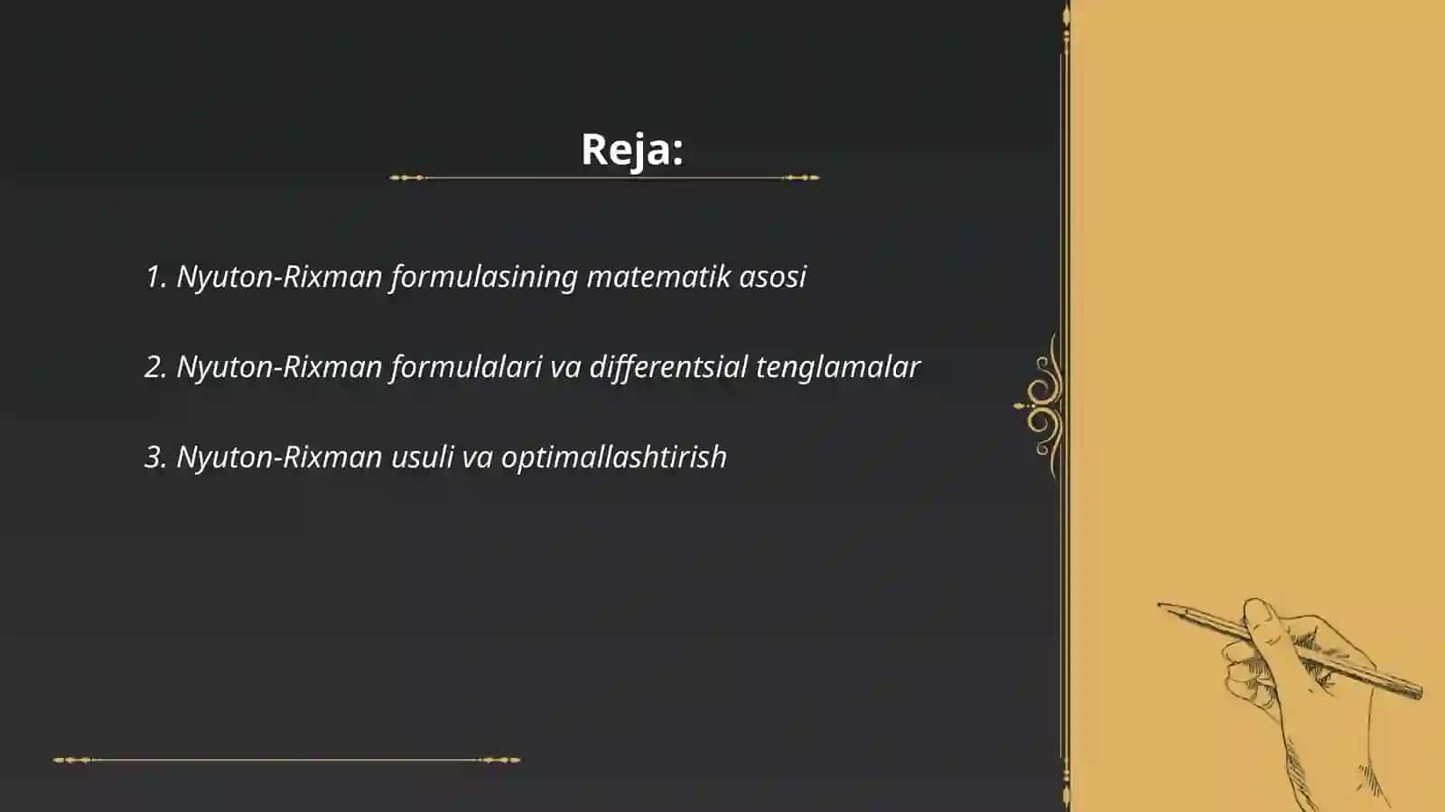 Nyuton Rixman formulasi 2
