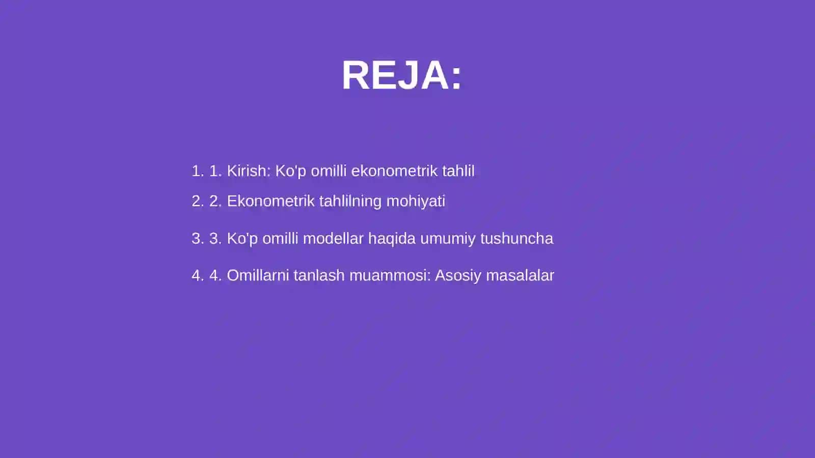 Ko'p omilli ekonometrik tahlilda omillarni tanlash muammosi 2