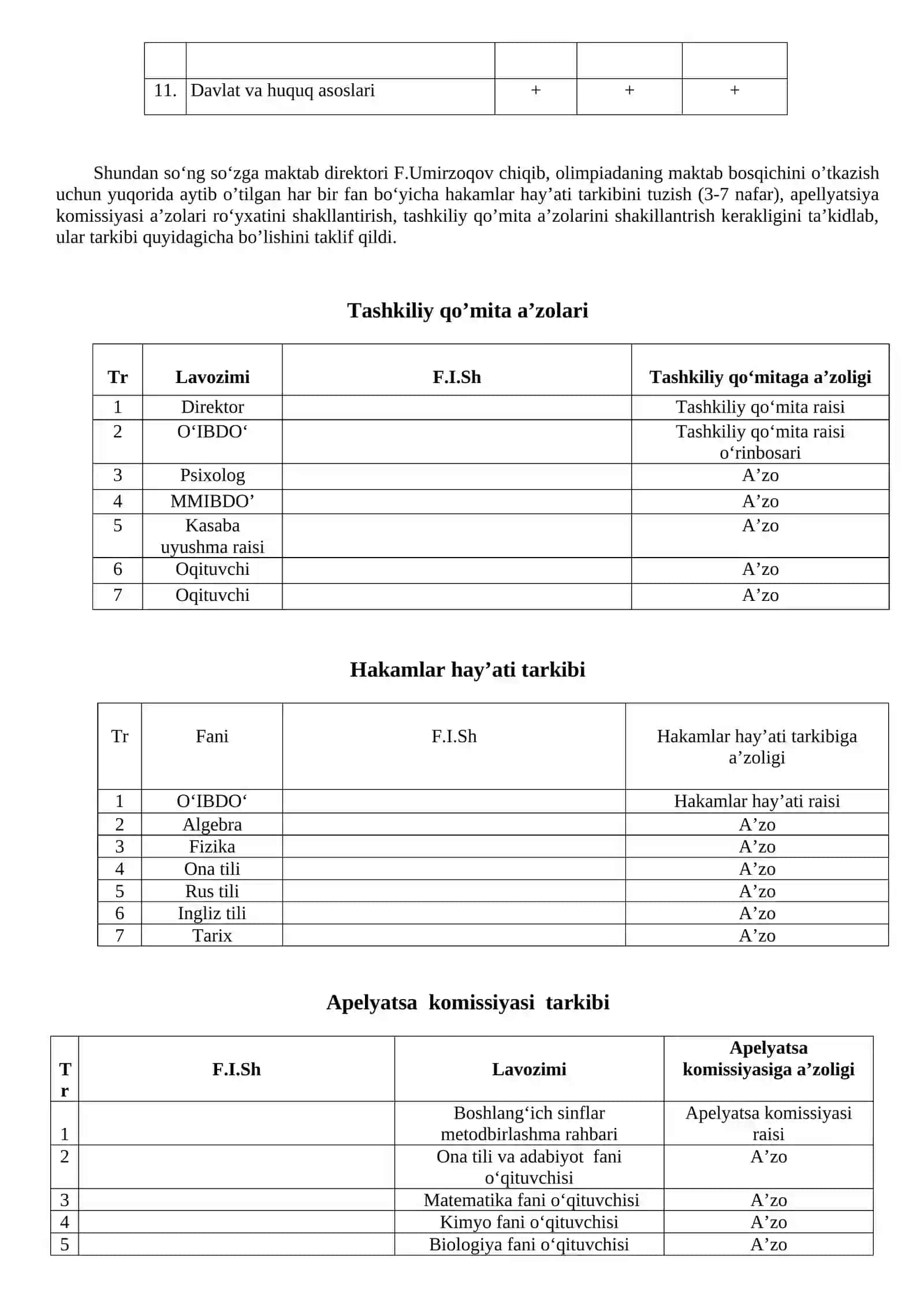 Maktabda Asosiy Fan Olimpiadasi 2