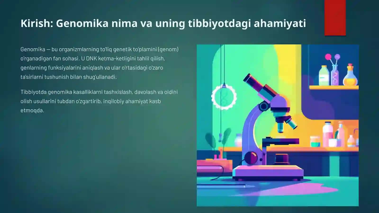 Genomikani turli kasaliklarni davolashdagi oʻrni. 2