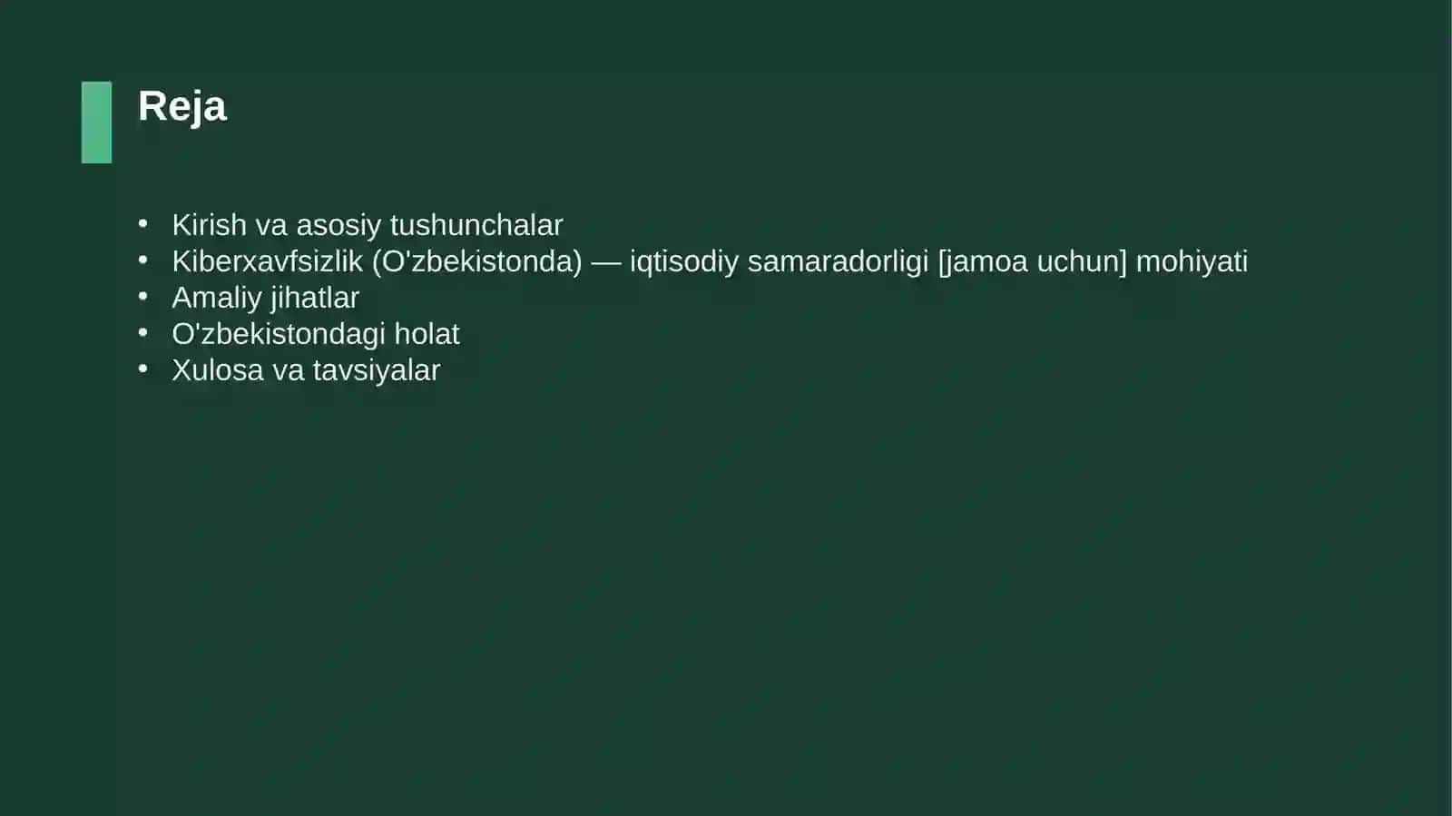 Kiberxavfsizlik (O'zbekistonda) — iqtisodiy samaradorligi [jamoa uchun] 2