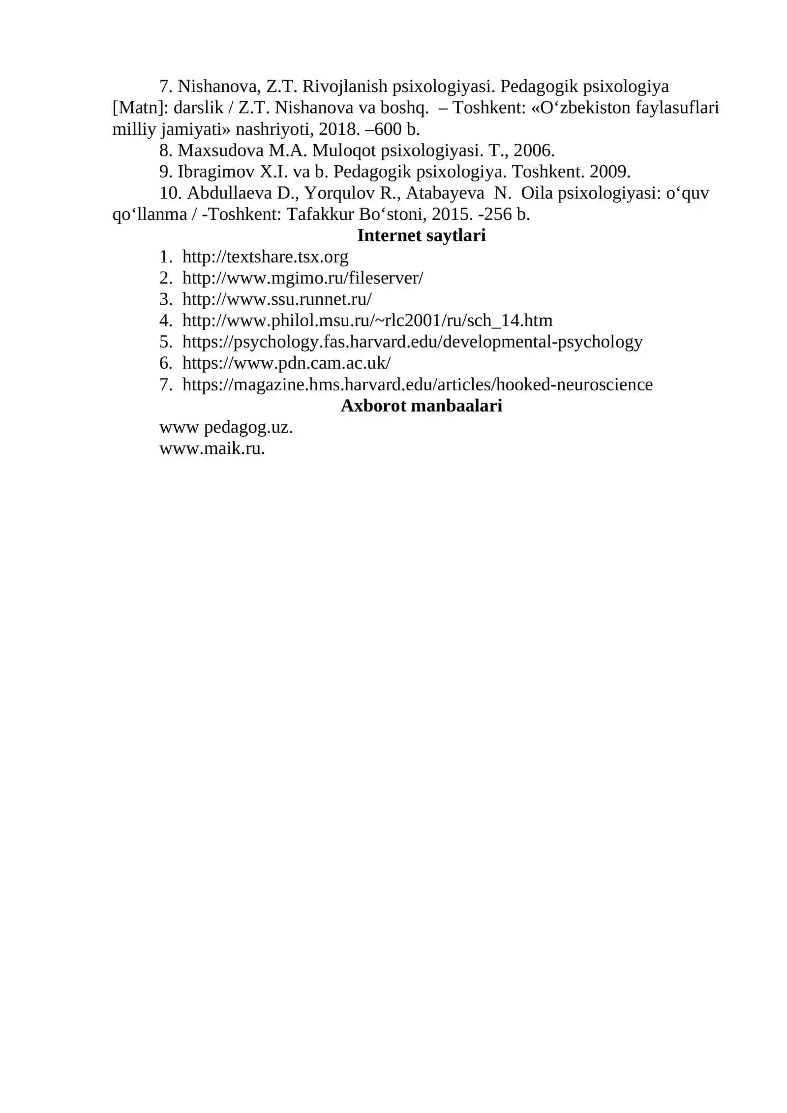 Ontogenez psixologiyasi. Inson taraqqiyoti 2