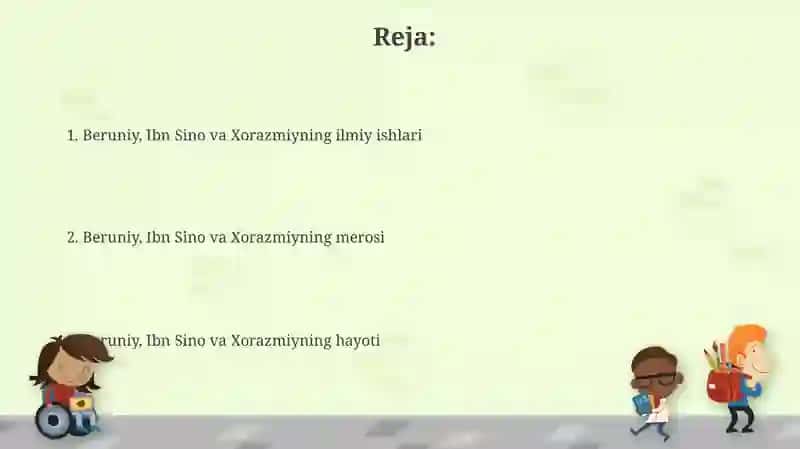 Beruniy, Ibn Sino va Xorazmiy hayoti va faoliyati 2