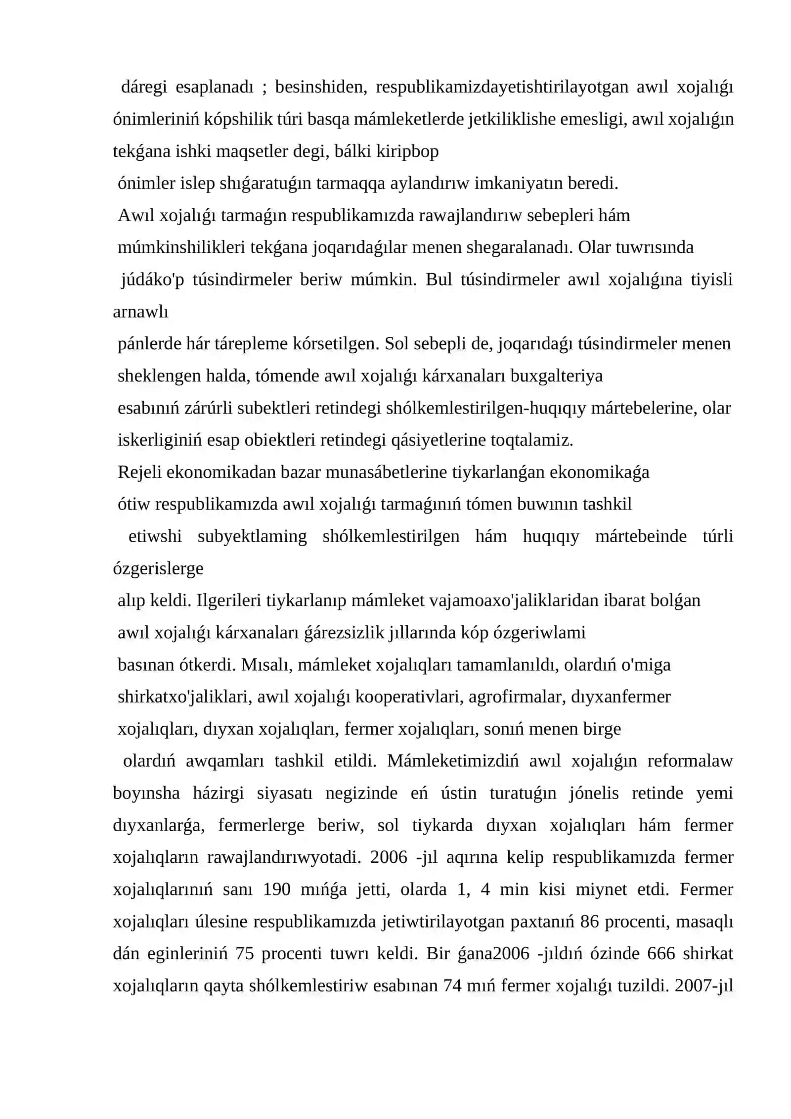 Awıl xojalıq kárxanalarında buxgalteriya esabın shólkemlestiriw tiykarları 2