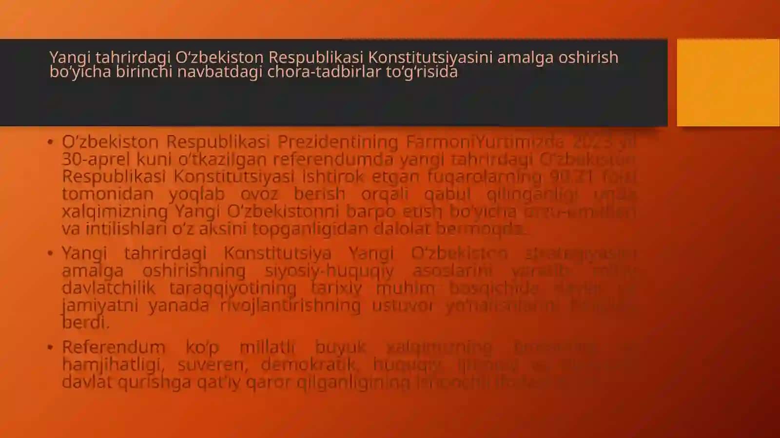 Yangitahrirdagi O‘zbekiston Respublikasi Konstitutsiyasi 2