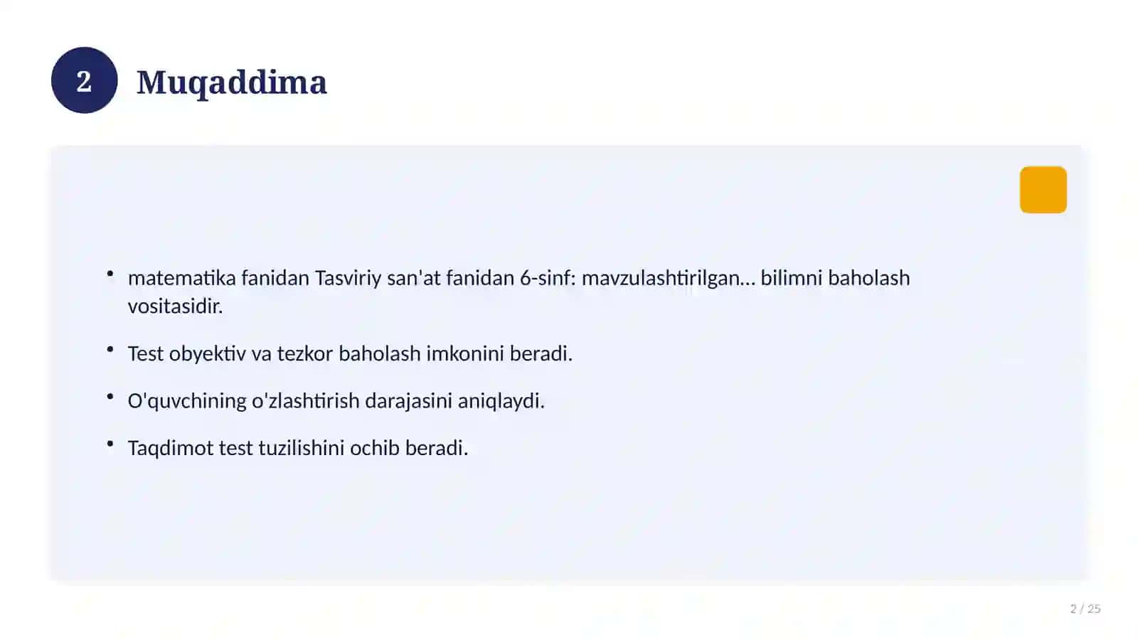 Tasviriy san'at fanidan 6-sinf: mavzulashtirilgan nazorat ishi va tahlil 2