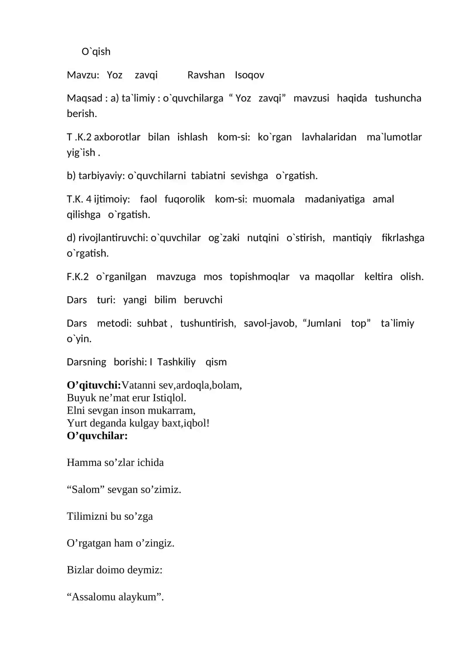 Yoz zavqi 2