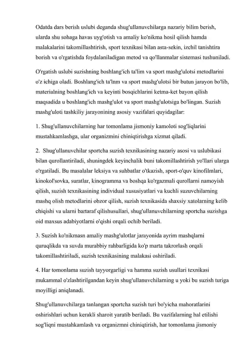 Chalqanch krol Usulida Suzish Texnikasini O'rgatish 2