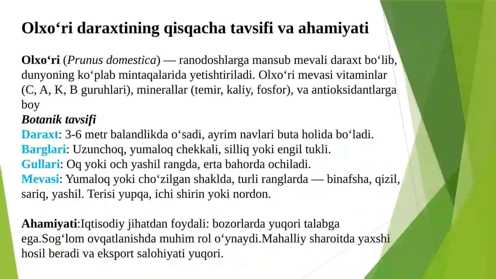 Olxoʻri kasalliklari va ularga qarshi kurash chora tadbirlari 2
