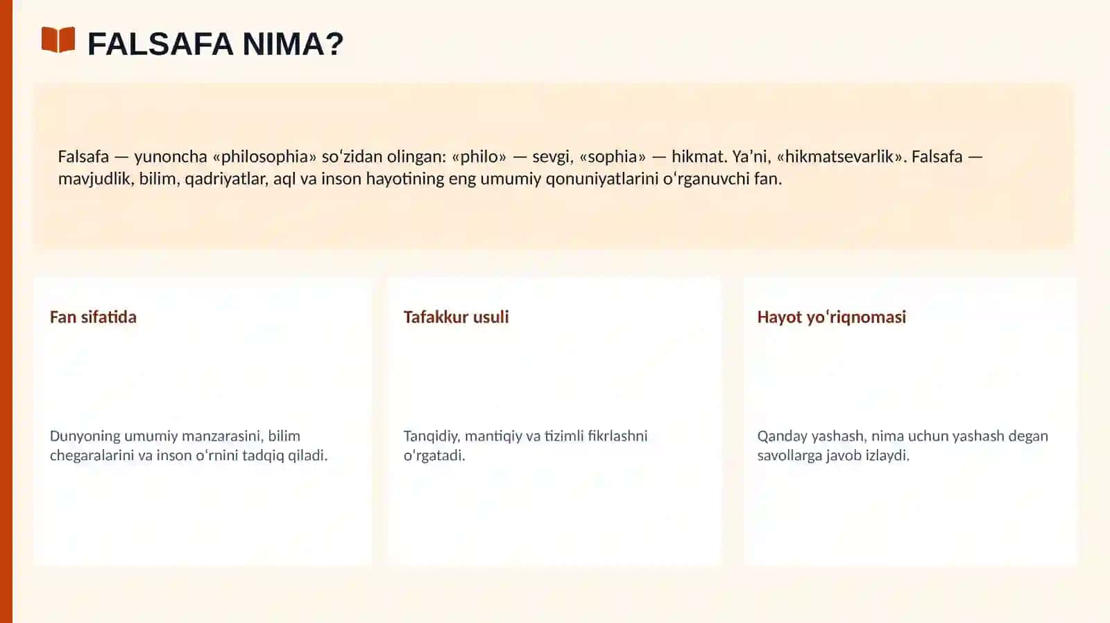 Falsafa fanining kelib chiqishi va mazmuni 2