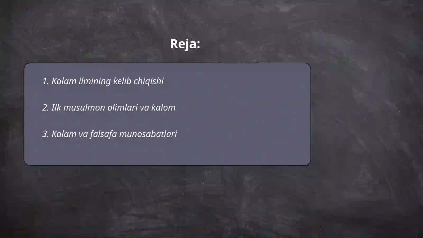 Kalom ilmining shakllanishi 2